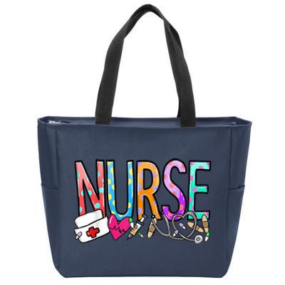 RN Nurse Colorful Gift Zip Tote Bag