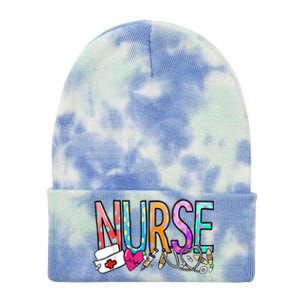 RN Nurse Colorful Gift Tie Dye 12in Knit Beanie