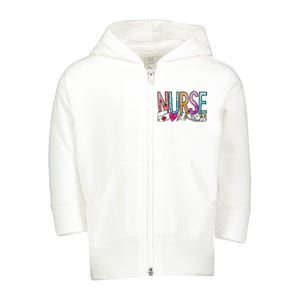 RN Nurse Colorful Gift Toddler Zip Fleece Hoodie