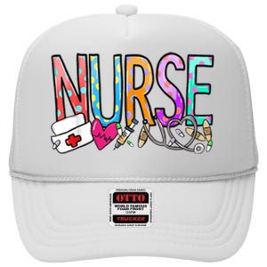 RN Nurse Colorful Gift High Crown Mesh Back Trucker Hat