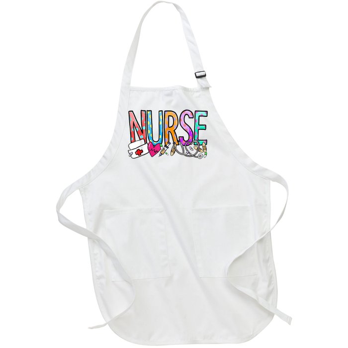 RN Nurse Colorful Gift Full-Length Apron With Pockets