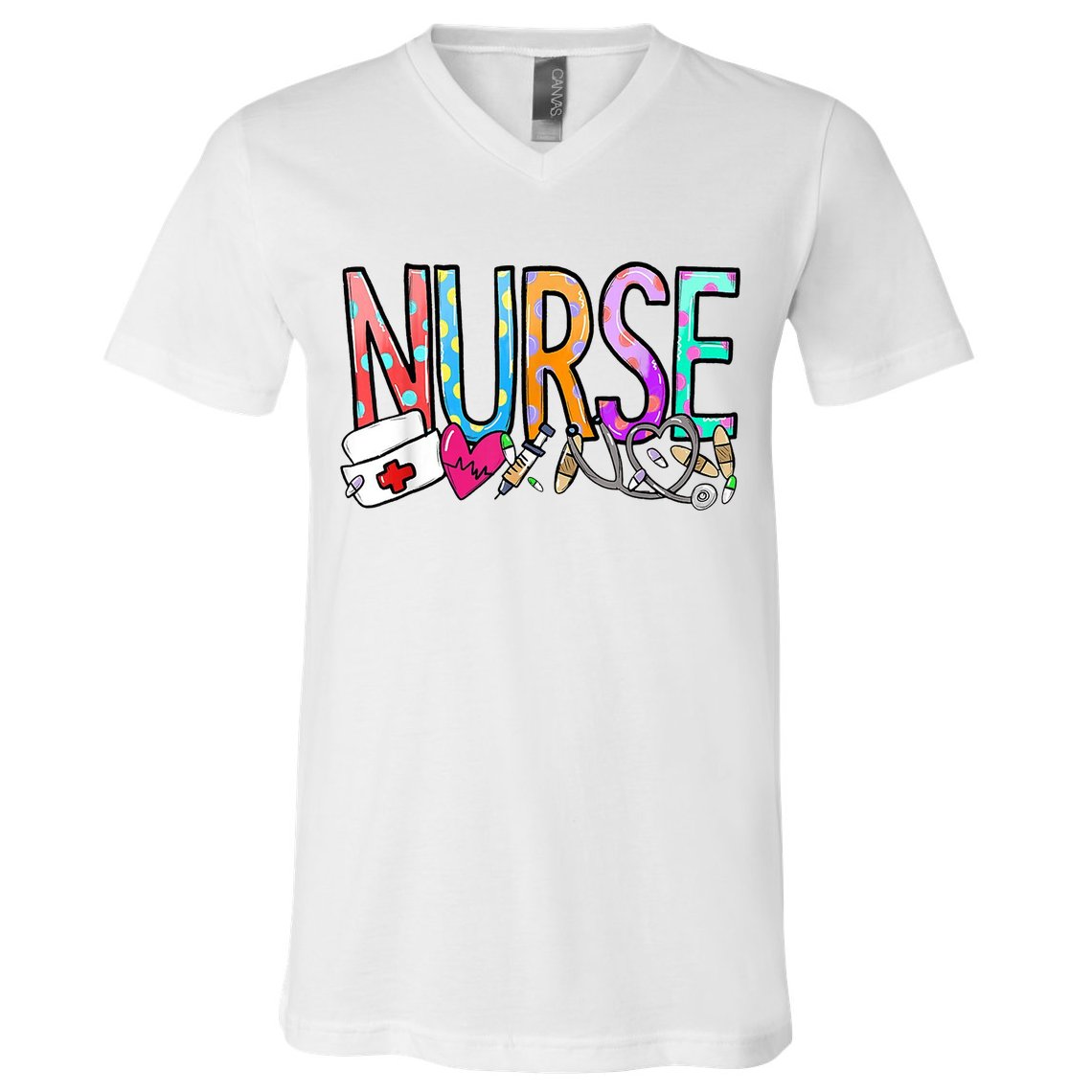 RN Nurse Colorful Gift V-Neck T-Shirt