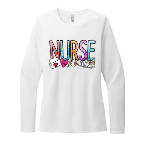 RN Nurse Colorful Gift Womens CVC Long Sleeve Shirt