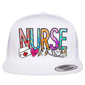 RN Nurse Colorful Gift Flat Bill Trucker Hat