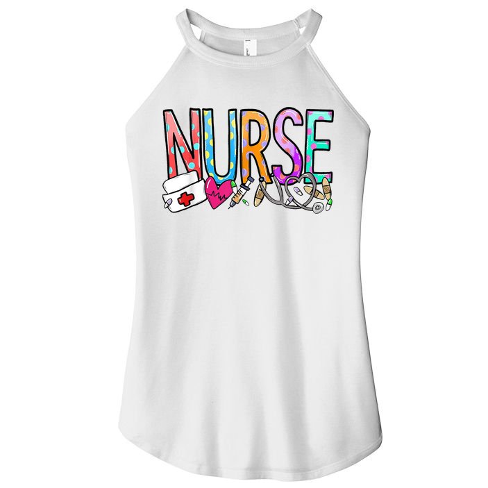 RN Nurse Colorful Gift Women's Perfect Tri Rocker Tank
