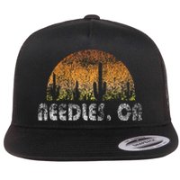 Retro Needles California Desert Sunset Vintage Flat Bill Trucker Hat