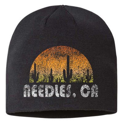 Retro Needles California Desert Sunset Vintage Sustainable Beanie