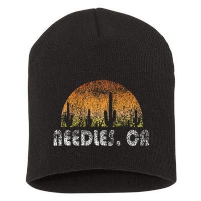 Retro Needles California Desert Sunset Vintage Short Acrylic Beanie