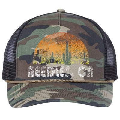 Retro Needles California Desert Sunset Vintage Retro Rope Trucker Hat Cap