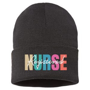 Registered Nurse Colorful Nurse Healthcare Professionals Sustainable Knit Beanie