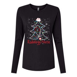 Radiology Nurse Christmas Tree Snowflakes Xmas Nurse Scrubs Gift Womens Cotton Relaxed Long Sleeve T-Shirt