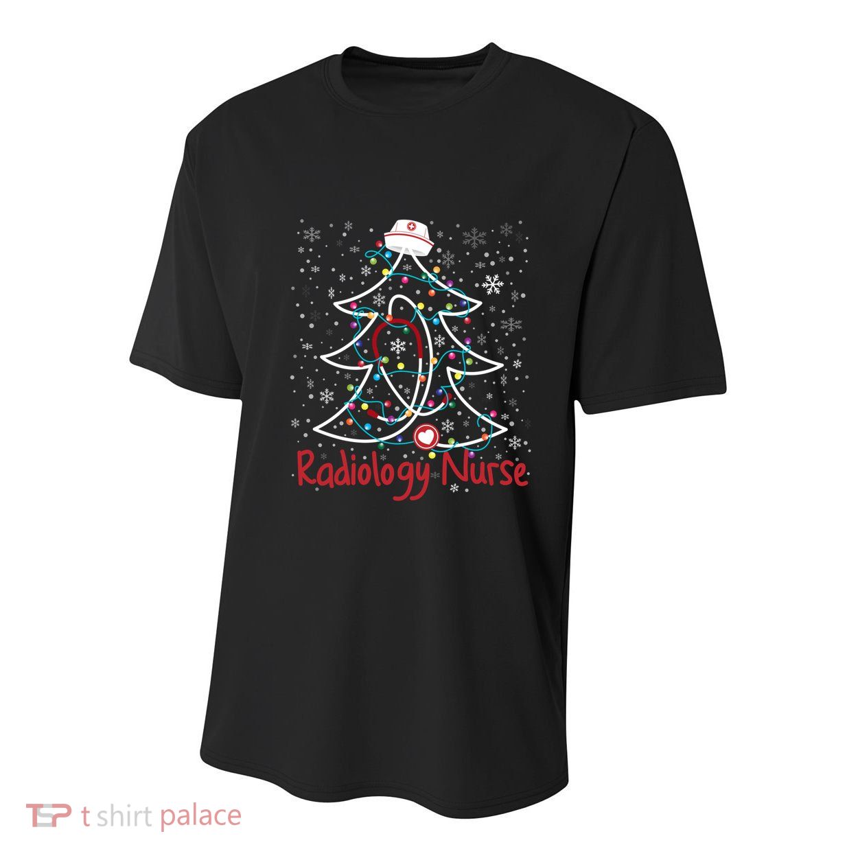 Radiology Nurse Christmas Tree Snowflakes Xmas Nurse Scrubs Gift Youth Performance Sprint T-Shirt