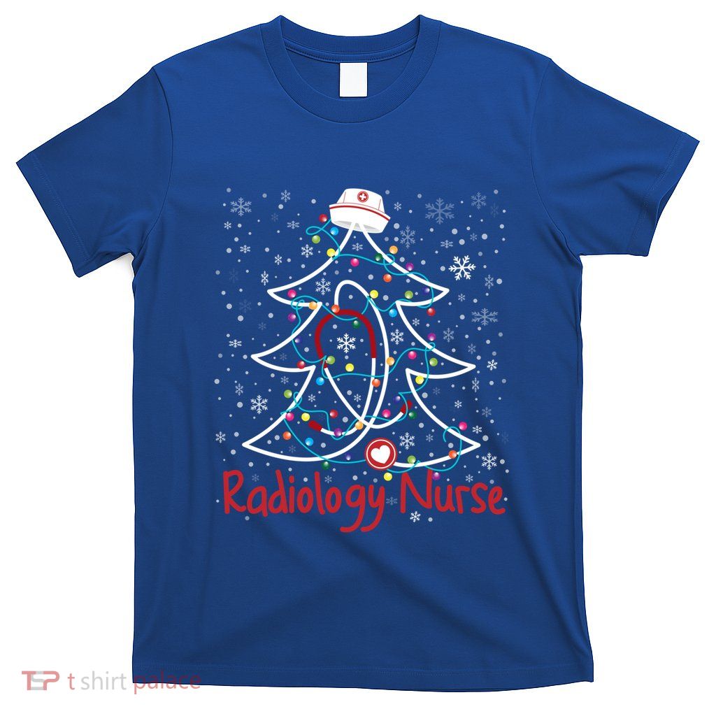 Radiology Nurse Christmas Tree Snowflakes Xmas Nurse Scrubs Gift T-Shirt