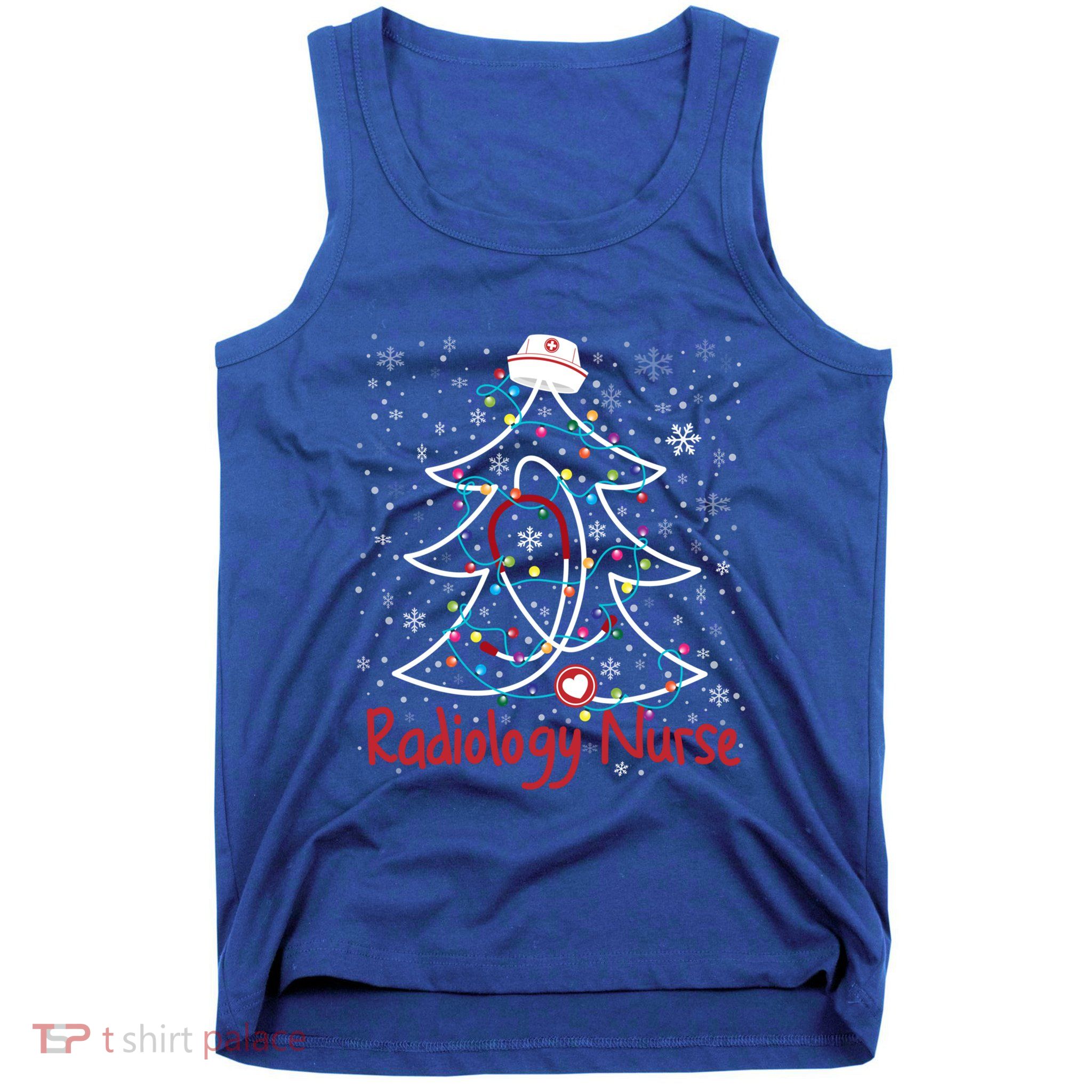 Radiology Nurse Christmas Tree Snowflakes Xmas Nurse Scrubs Gift Tank Top