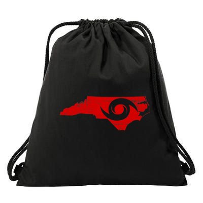 Red North Carolina Eye of the Hurricane Drawstring Bag