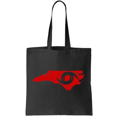 Red North Carolina Eye of the Hurricane Tote Bag