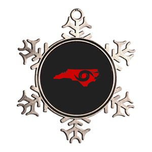 Red North Carolina Eye of the Hurricane Metallic Star Ornament