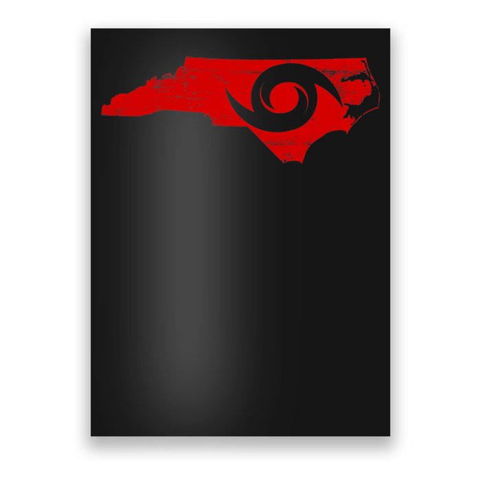 Red North Carolina Eye of the Hurricane Poster