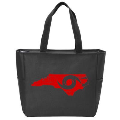 Red North Carolina Eye of the Hurricane Zip Tote Bag