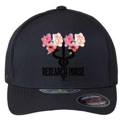 Research Nurse Caduceus Clinical Research Nursing Cool Gift Flexfit Unipanel Trucker Cap