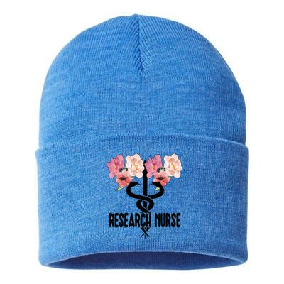 Research Nurse Caduceus Clinical Research Nursing Cool Gift Sustainable Knit Beanie