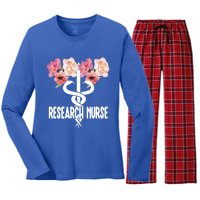 Research Nurse Caduceus Clinical Research Nursing Week Gift Women's Long Sleeve Flannel Pajama Set 