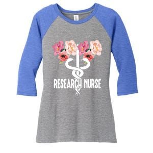 Research Nurse Caduceus Clinical Research Nursing Week Gift Women's Tri-Blend 3/4-Sleeve Raglan Shirt