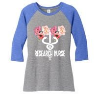 Research Nurse Caduceus Clinical Research Nursing Week Gift Women's Tri-Blend 3/4-Sleeve Raglan Shirt