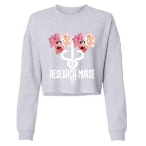 Research Nurse Caduceus Clinical Research Nursing Week Gift Cropped Pullover Crew