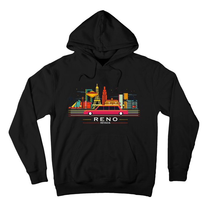 Reno Nevada Cityscape Souvenir Vintage For Reno Nevada Hoodie