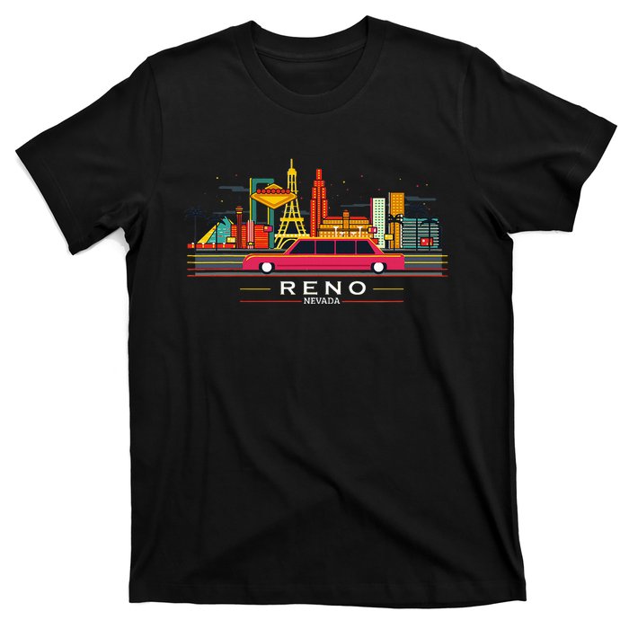 Reno Nevada Cityscape Souvenir Vintage For Reno Nevada T-Shirt