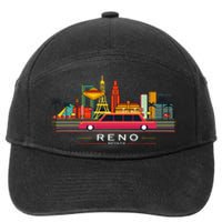 Reno Nevada Cityscape Souvenir Vintage For Reno Nevada 7-Panel Snapback Hat