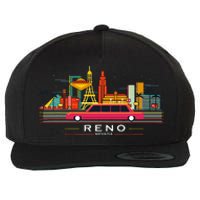 Reno Nevada Cityscape Souvenir Vintage For Reno Nevada Wool Snapback Cap