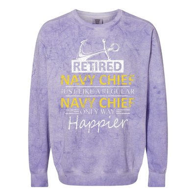 Retired Navy Chief Colorblast Crewneck Sweatshirt