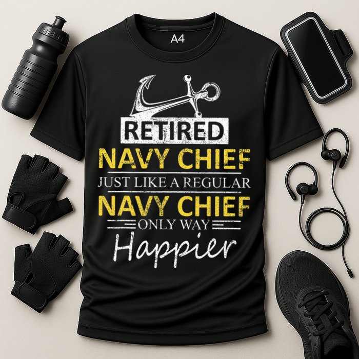 Retired Navy Chief Cooling Performance Crew T-Shirt