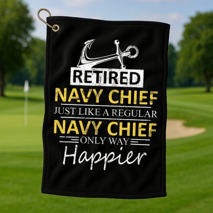 Retired Navy Chief Golf Towel