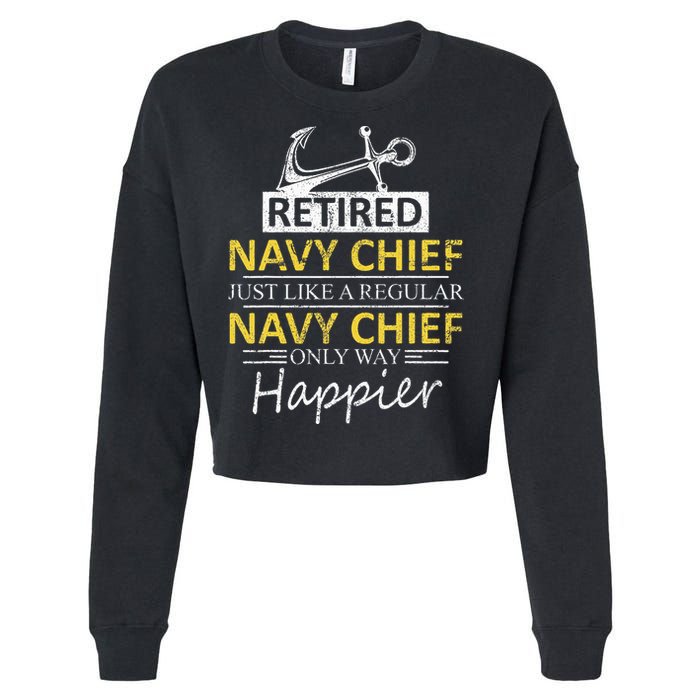 Retired Navy Chief Cropped Pullover Crew