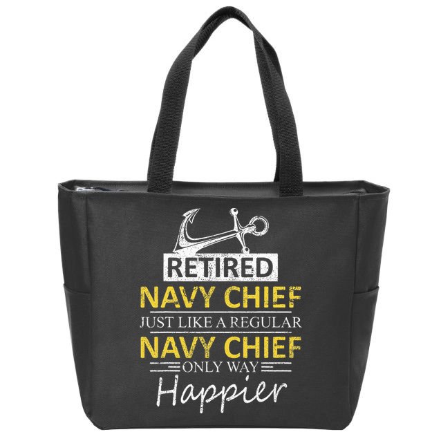 Retired Navy Chief Zip Tote Bag