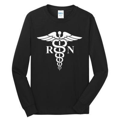 Rn Nurse Caduceus Medical Symbol Nursing Logo Gifts Tall Long Sleeve T-Shirt