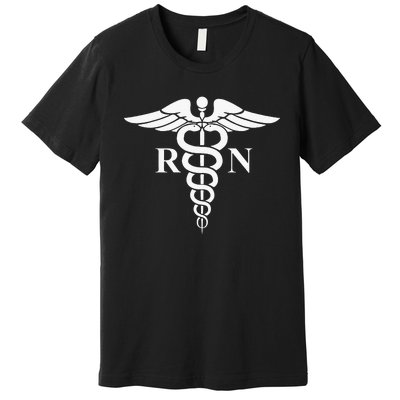 Rn Nurse Caduceus Medical Symbol Nursing Logo Gifts Premium T-Shirt