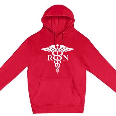 Rn Nurse Caduceus Medical Symbol Nursing Logo Gifts Premium Pullover Hoodie