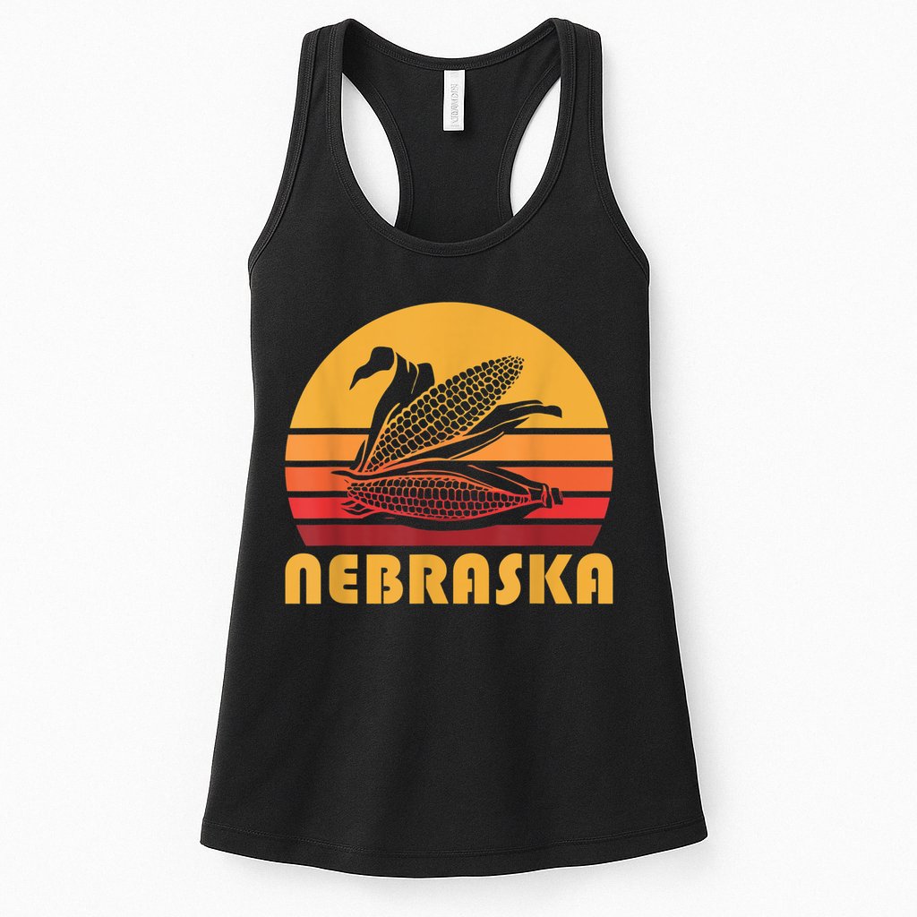 Retro Nebraska Corn Vintage Maize Farming Womens Tank Top