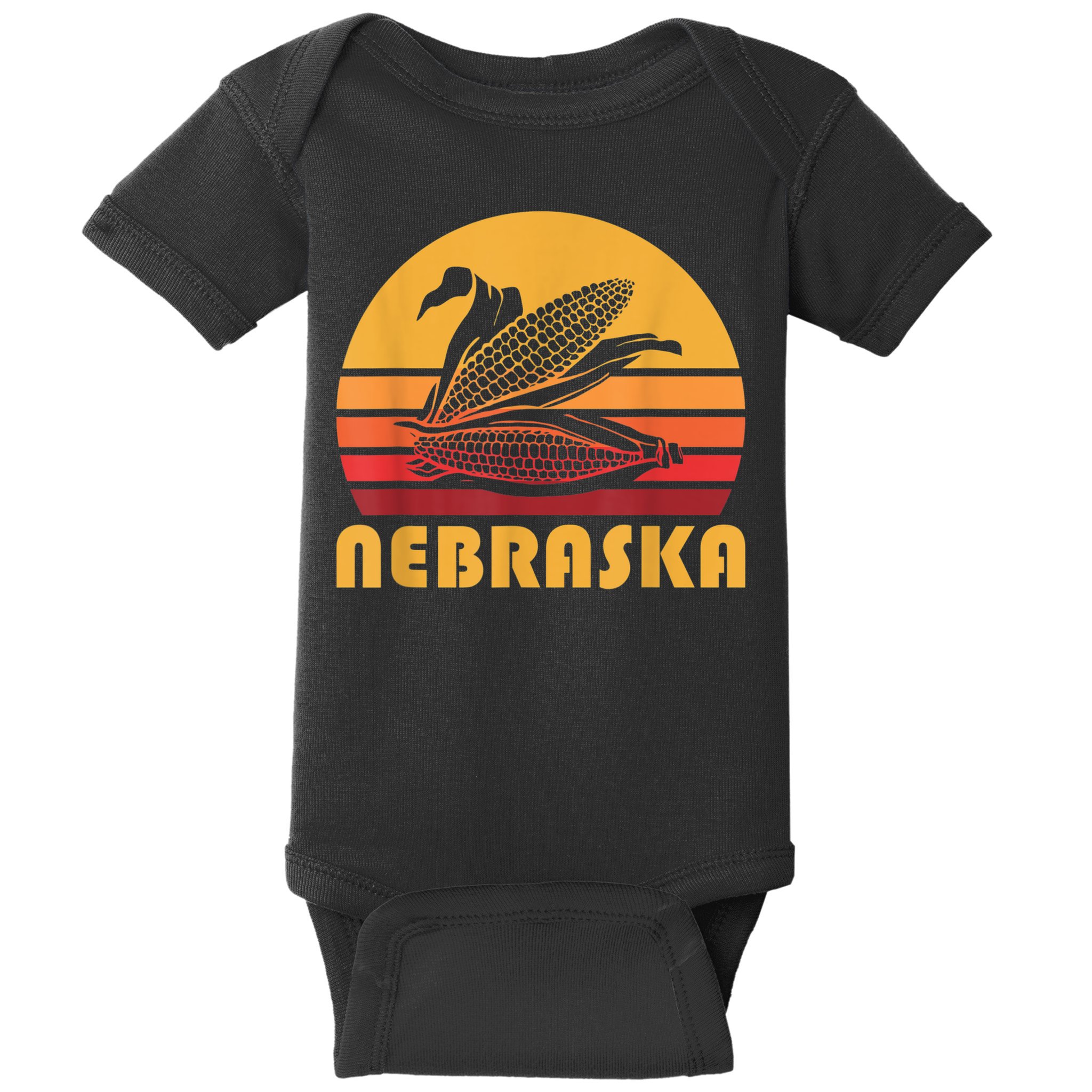 Retro Nebraska Corn Vintage Maize Farming Baby Bodysuit