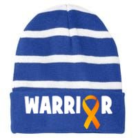 Renal Ney Cancer Survivor Ney Cancer Fighting Cool Gift Striped Beanie with Solid Band