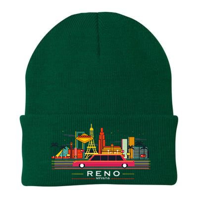 Reno Nevada Cityscape Souvenir Knit Cap Winter Beanie