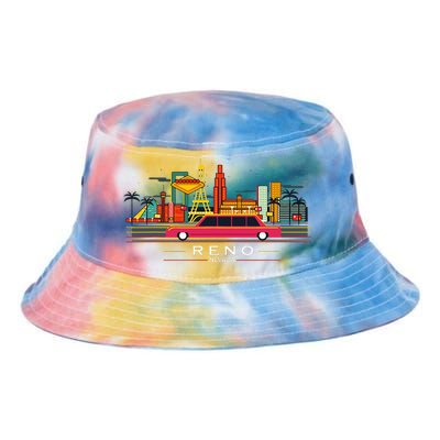 Reno Nevada Cityscape Souvenir Tie Dye Newport Bucket Hat