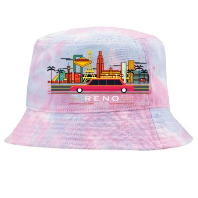 Reno Nevada Cityscape Souvenir Tie-Dyed Bucket Hat