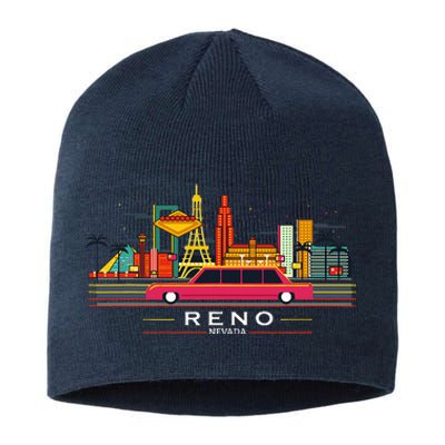 Reno Nevada Cityscape Souvenir Sustainable Beanie