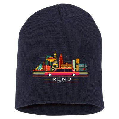 Reno Nevada Cityscape Souvenir Short Acrylic Beanie