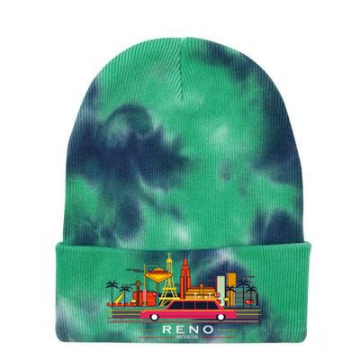 Reno Nevada Cityscape Souvenir Tie Dye 12in Knit Beanie